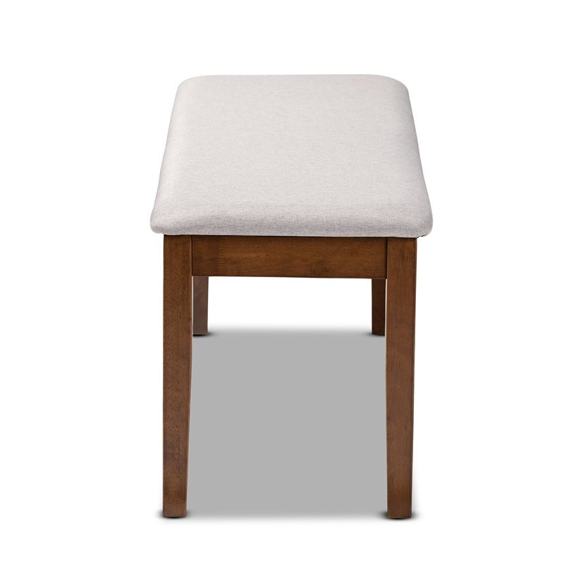 Baxton Studio Teresa Gray Fabric and Walnut Finished Wood Dining Bench