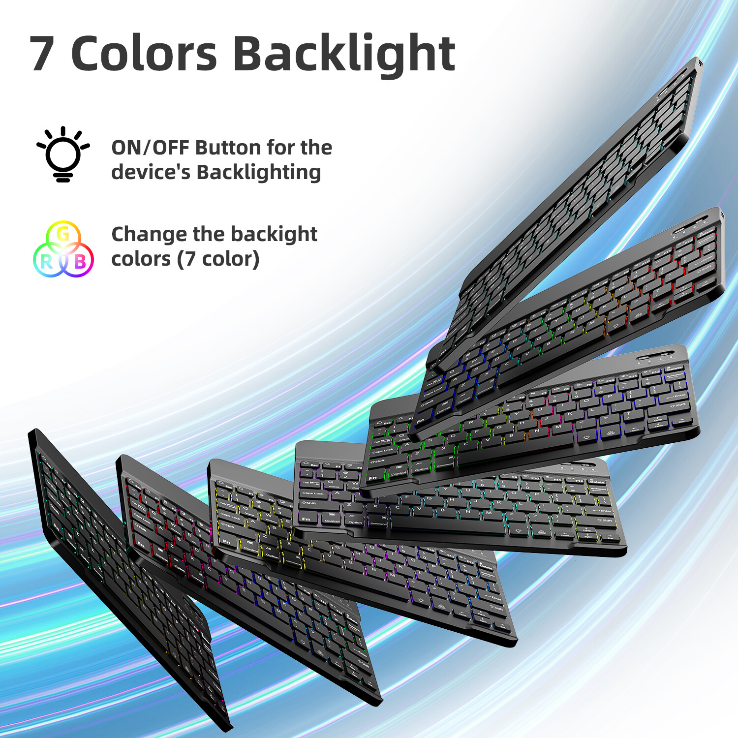 Backlit RGB Wireless Keyboard & Mouse Combo Bluetooth Set for iPad / PC / Laptop