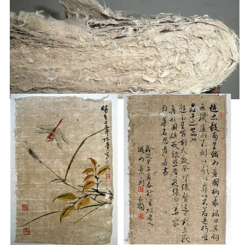 10pcs Handmade Paper Mulberry Bark Fiber Xihe Hemp Paper Painting Calligraphy