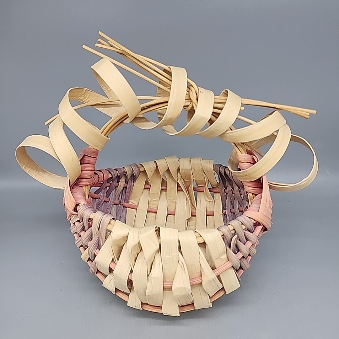 Vintage 1989 Erica Raspberry One Of A Kind Handwoven Basket Jerome AZ