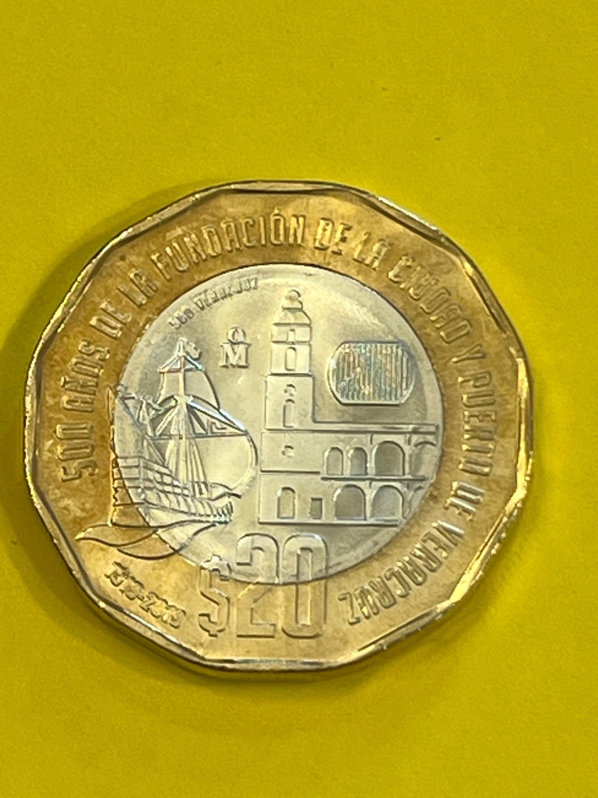 COIN MEXICO 2019 20 PESOS  500 YEARS  FREE SHIPPING