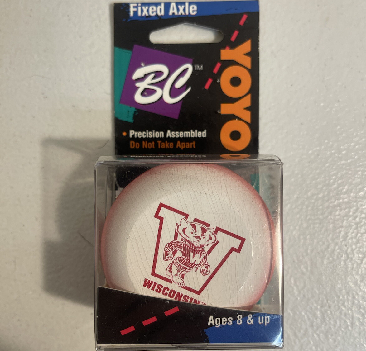 Vintage NOS BC Yoyo Champion Hardwood Wisconsin Badgers NCAA Yo-Yo Made In USA