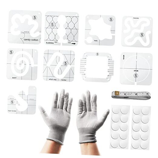 13 PCs Free Motion Quilting Template Set Includes 8 Quilting As Picture Show