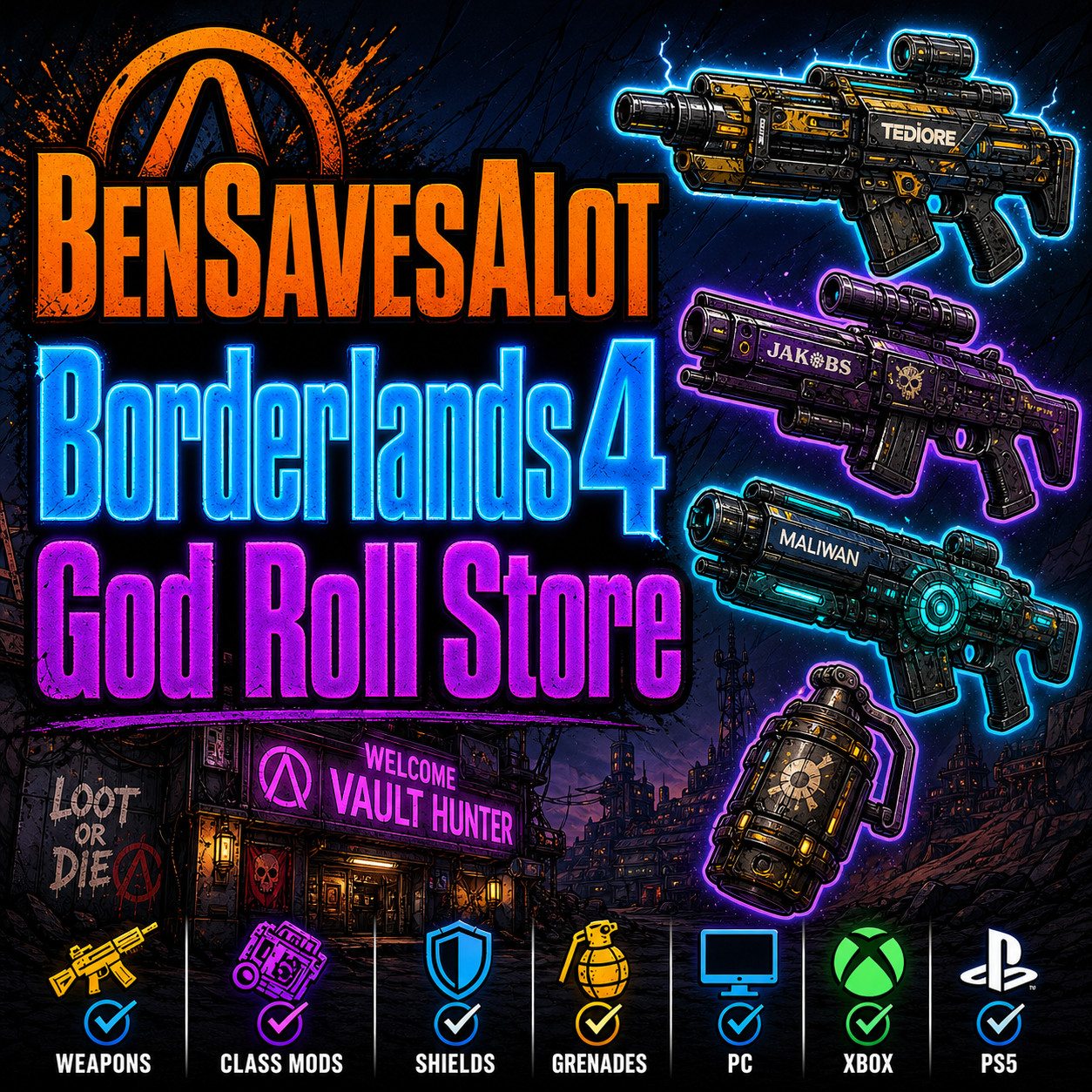 Borderlands 4 BL4 God Roll Gear | Legendary Weapons Class Mods Shield PC Xbox PS