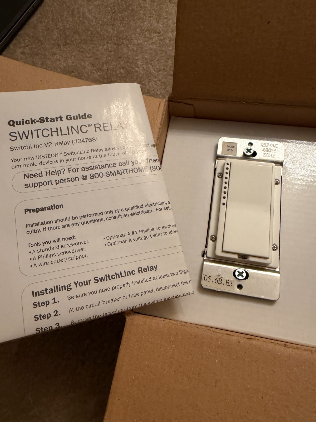 INSTEON Smarthome Relay On/Off Switch V2 2476S - White -