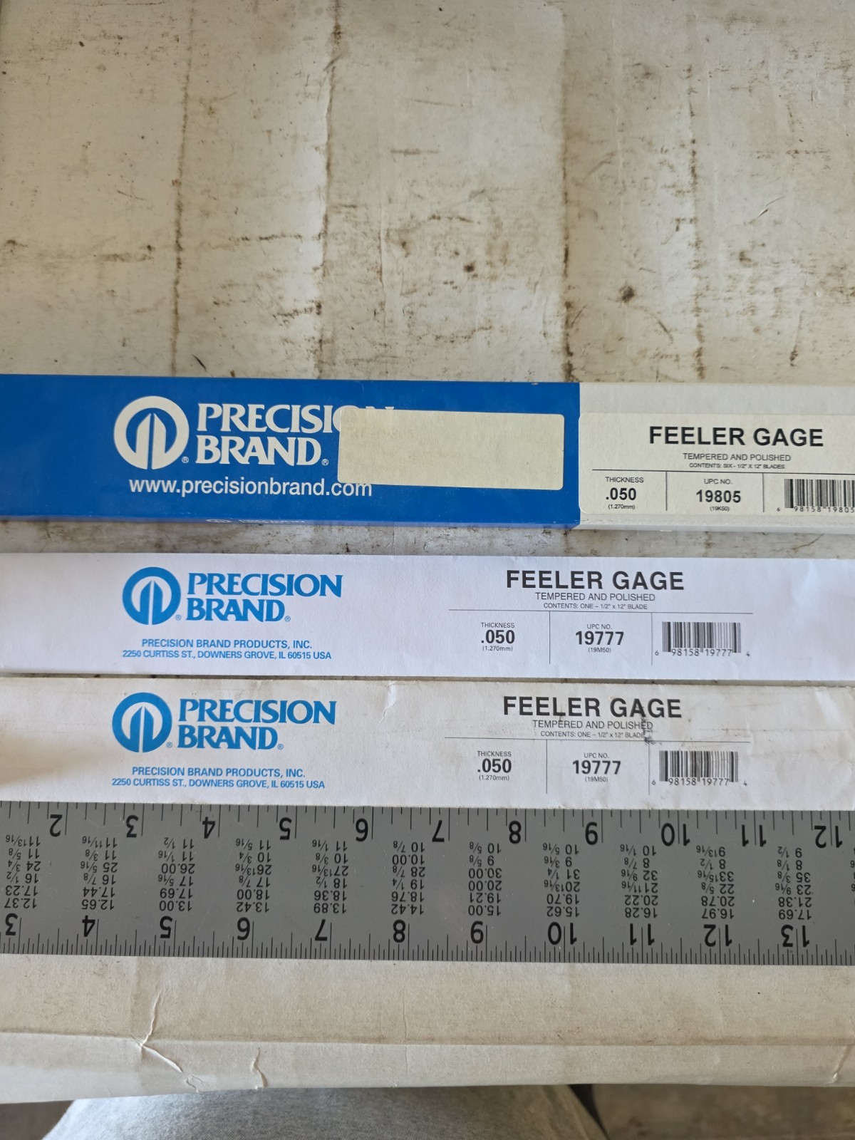 Starrett  Feeler Gauge    .050"     19805 / 19777. Lot Of 2