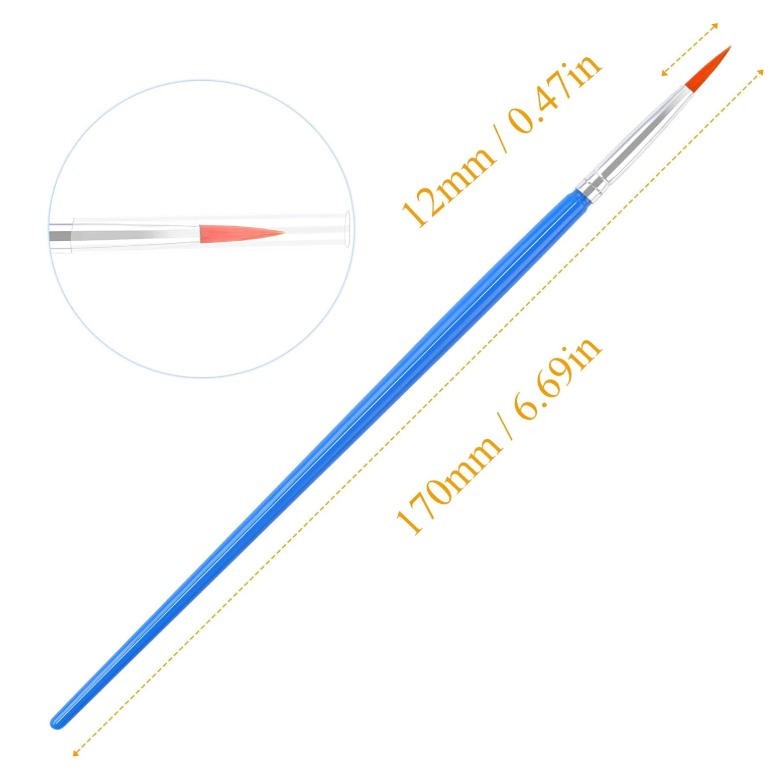 Free Shipping w/ Kit Flat or Round Brushes Small Nylon Brush for Detail Painting