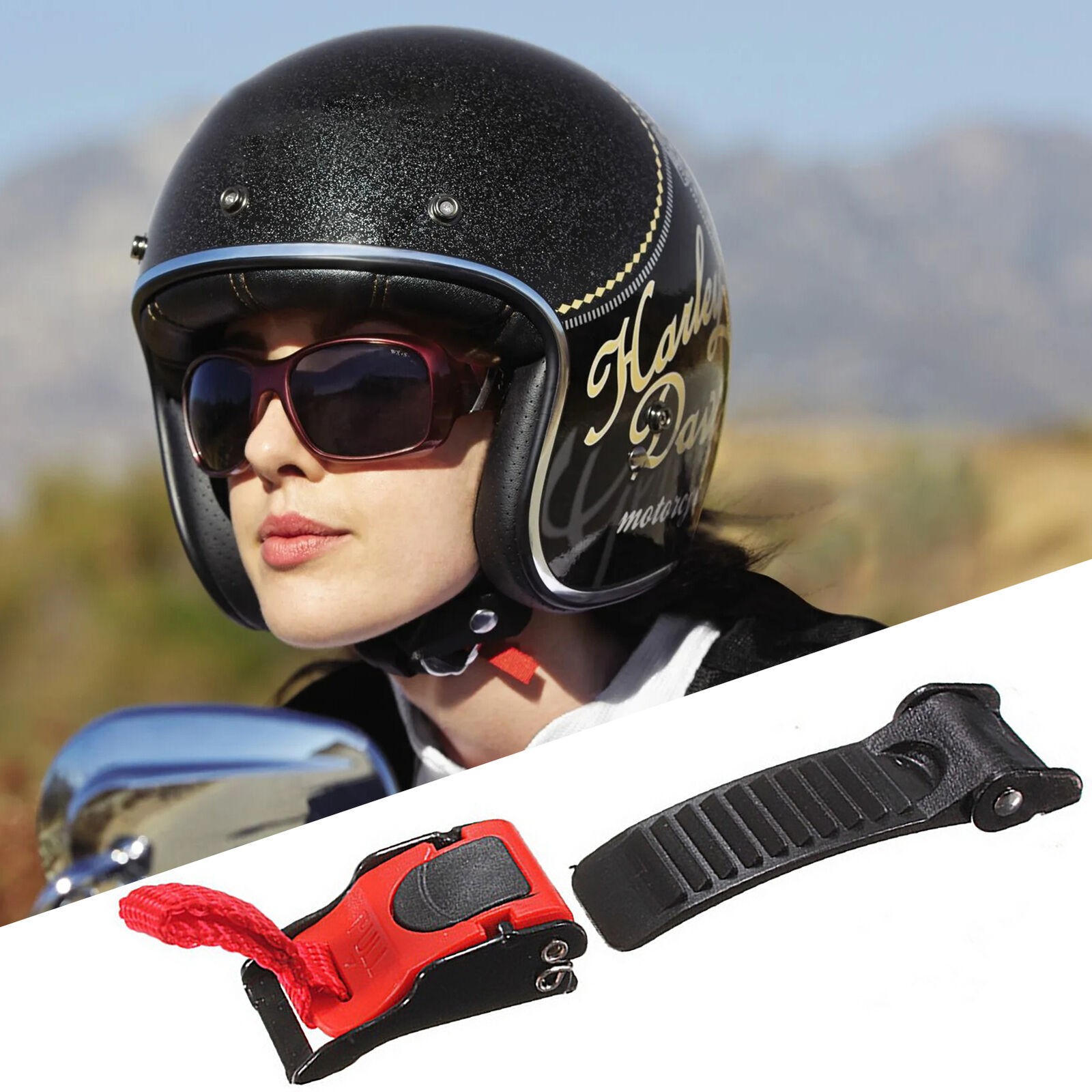 3Set Chin Strap Safety Buckle Clip Motorcycle Bike Helmet Quick Release Buckle