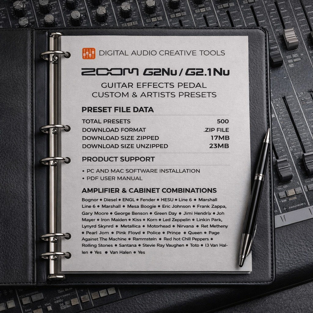 Zoom G2Nu/G2.1Nu Guitar Multi-FX Presets Library