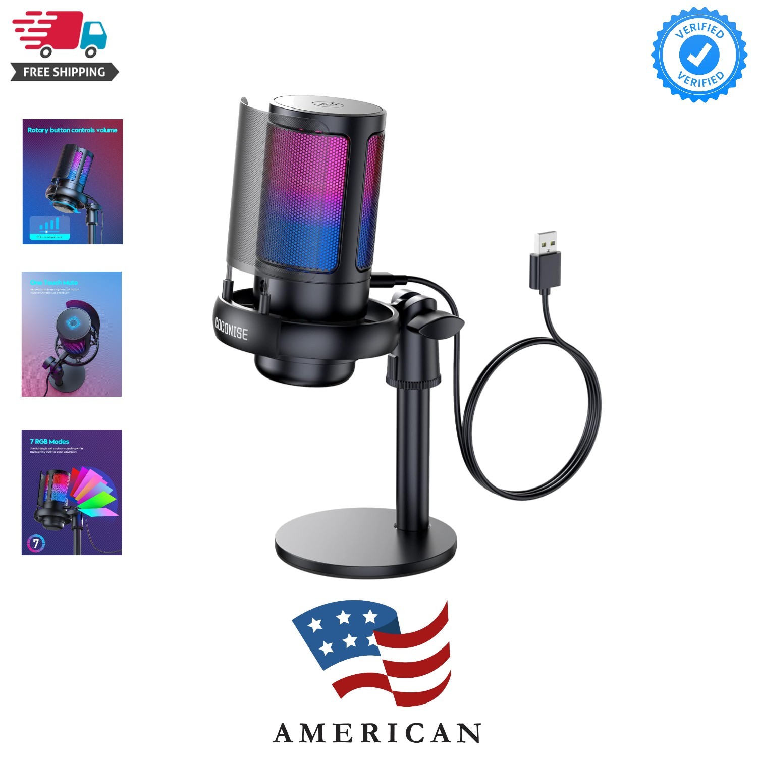 Gaming Microphone for PC: USB Mic for Podcasts Videos & Streaming - Condenser...