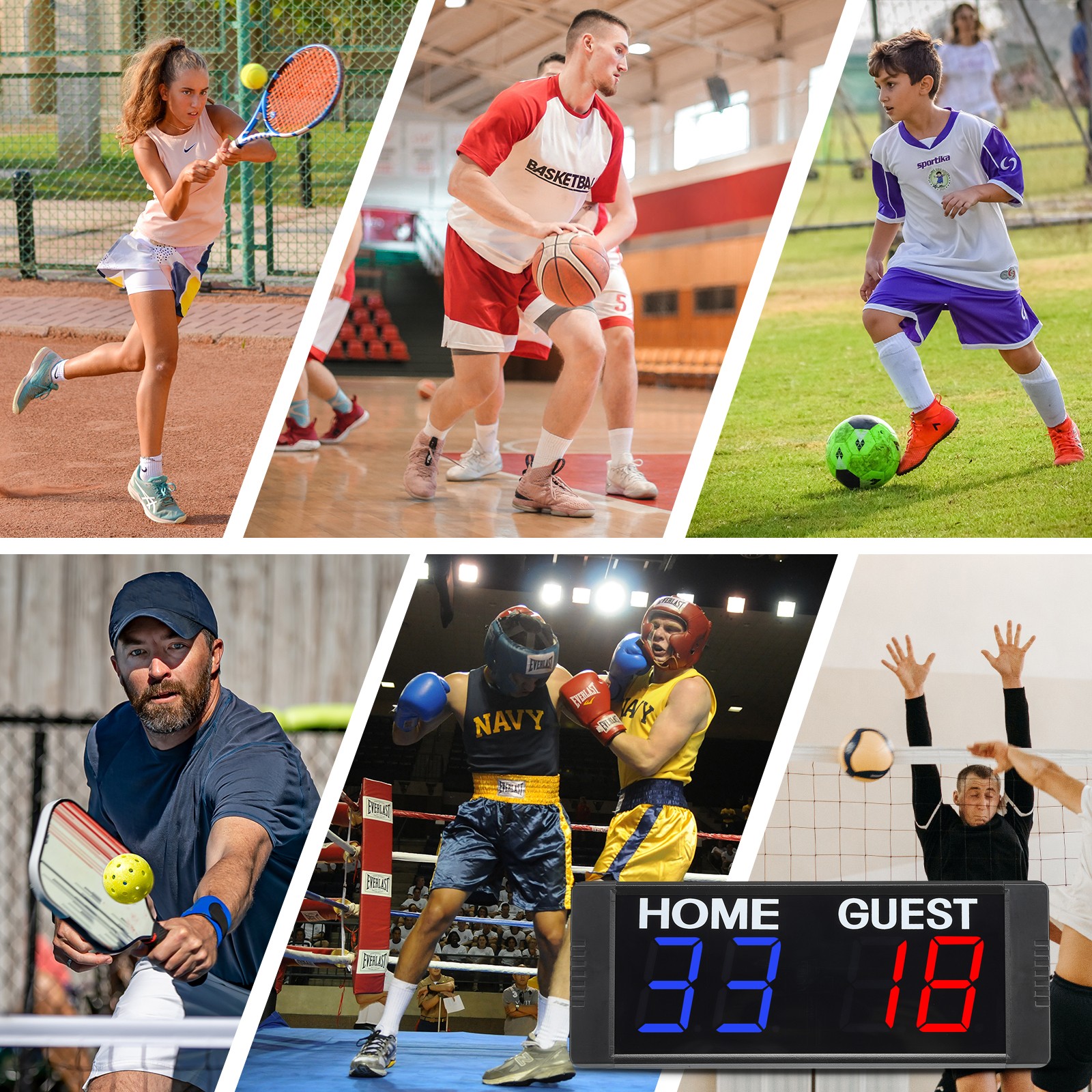 Scoreboard Score Keeper 1.5" Portable Tabletop Electronic with Remote Digital