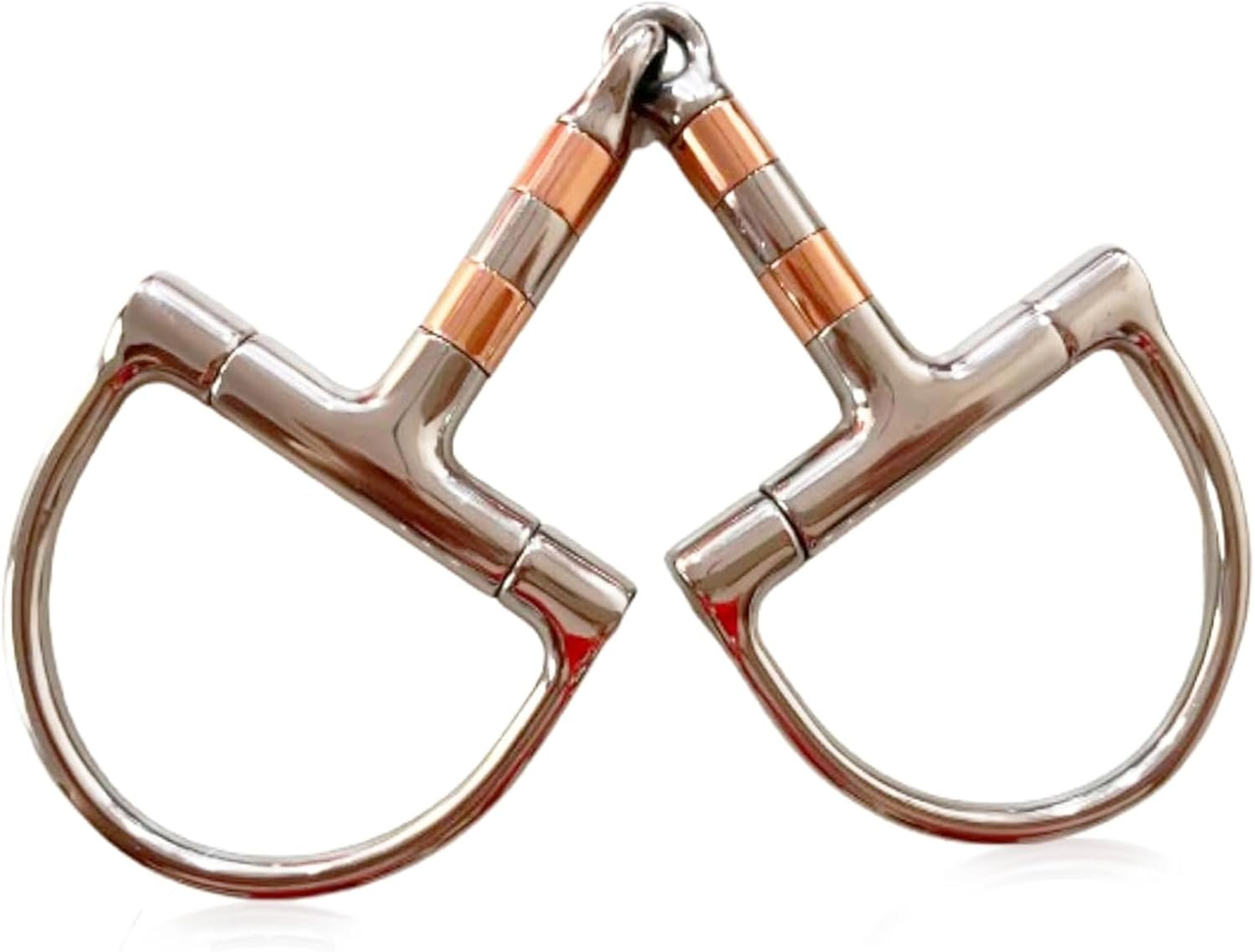Stainless Steel D-Ring Snaffle Mouth Horse Bit D Ring Snaffle Bit with Copper Ro