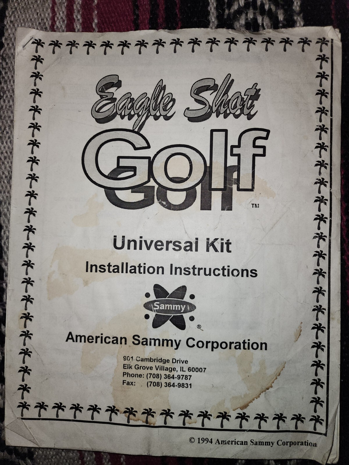 Eagle Shot Golf Manual Arcade Sammy