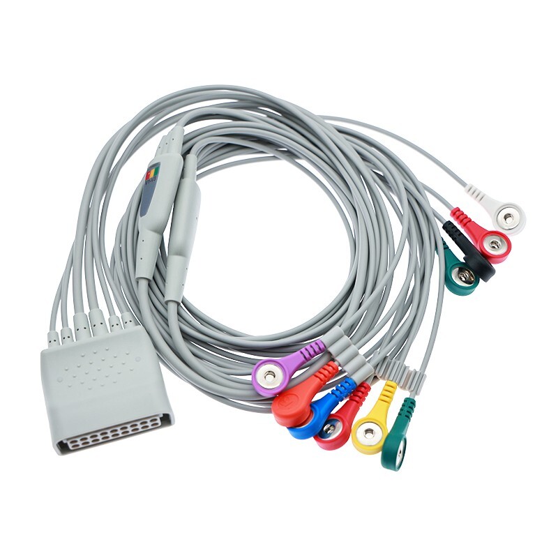 18pin EKG Leadwire Complete Lead Set 10Leads Snap for Philips ST80i 989803180141