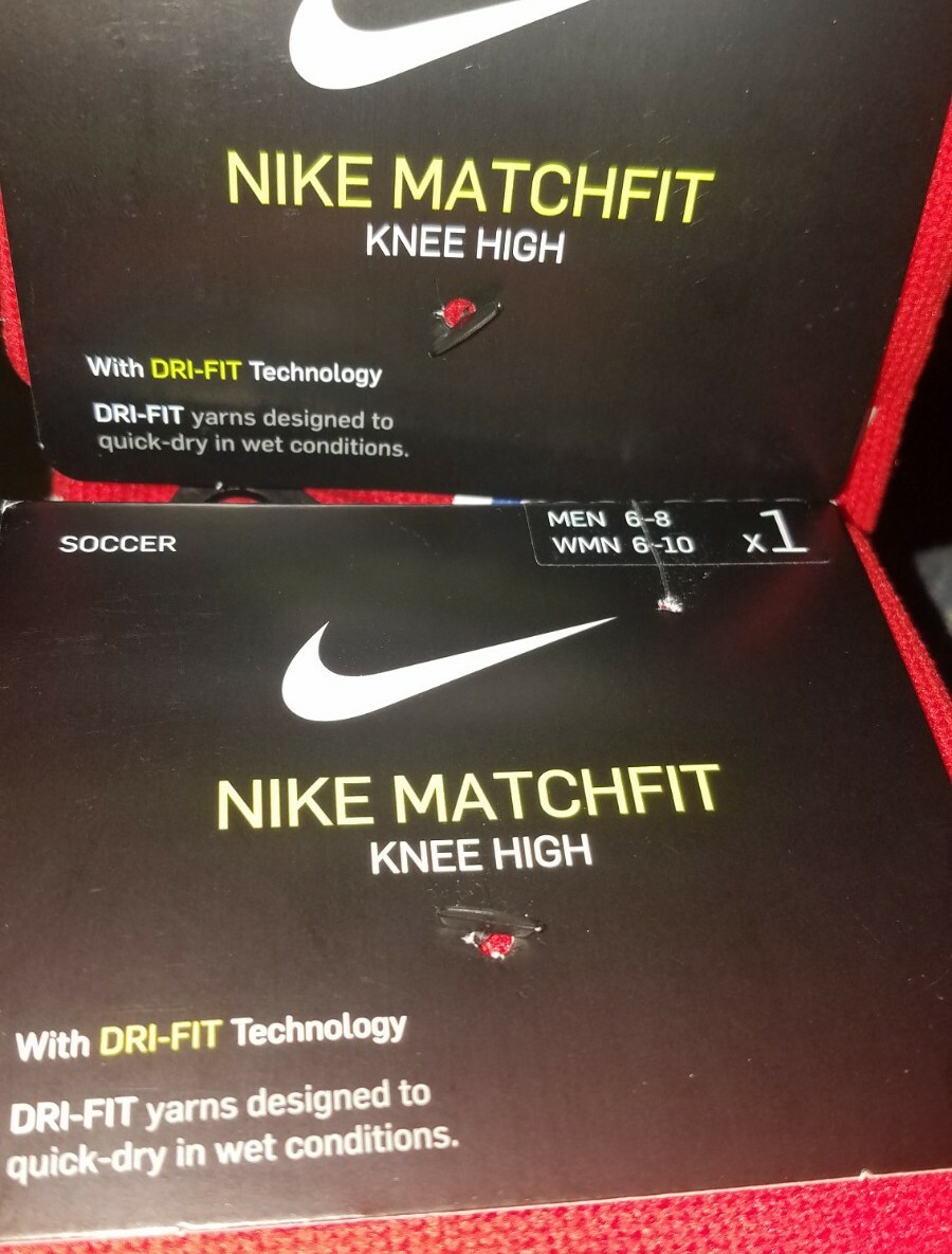 Nike Matchfit Knee High Red Soccer Socks Men's 6-8 Women's 6-10 New