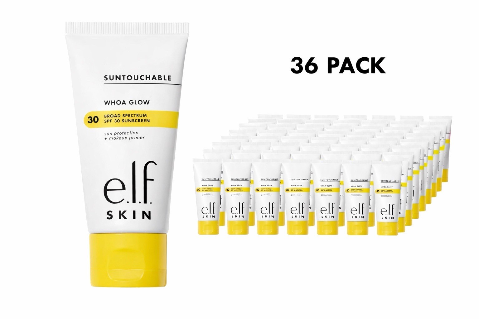 36 PACK. e.l.f. SKIN Suntouchable Whoa Glow Primer Sunbeam SPF 30 1.69oz - New