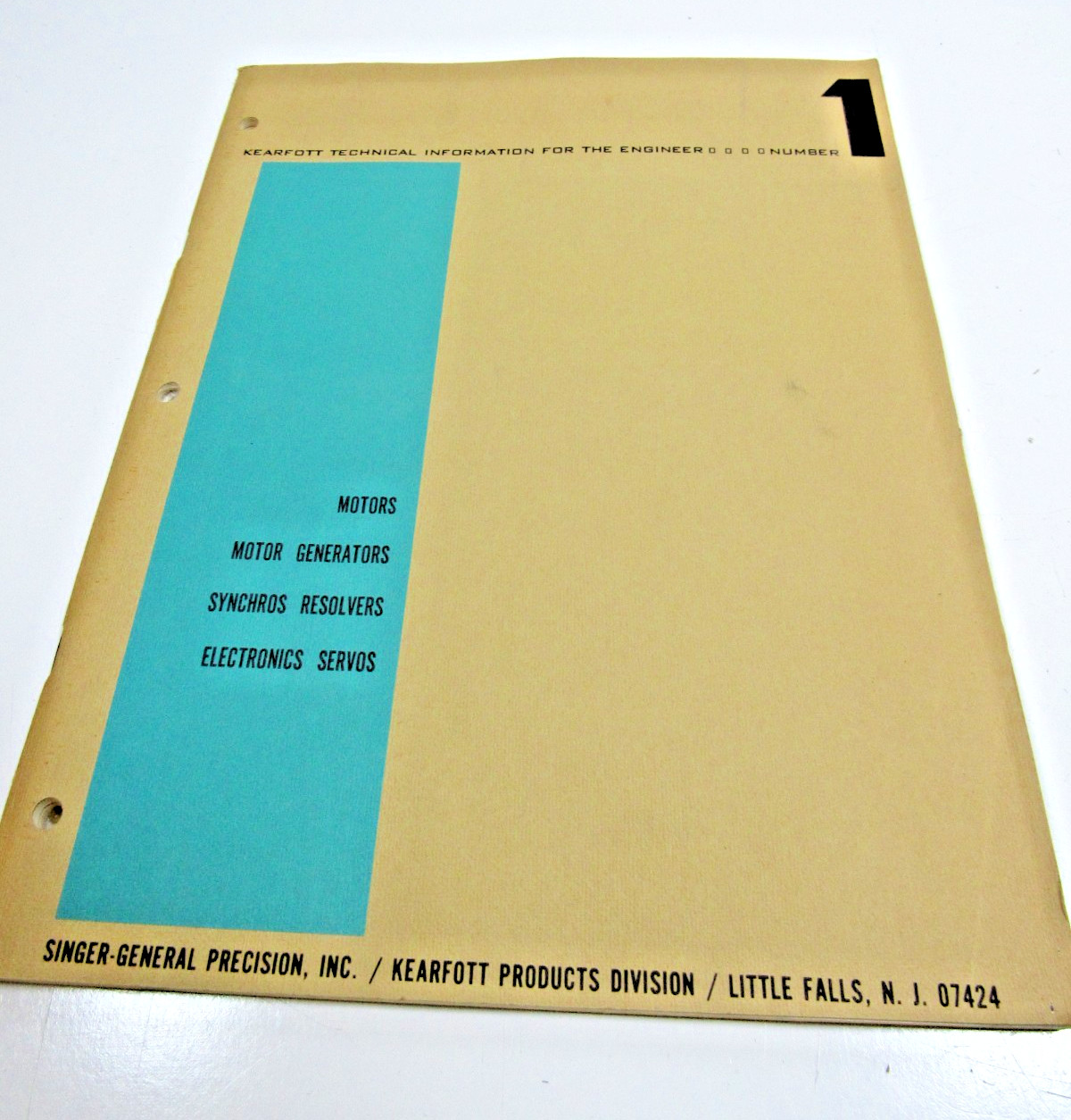 1969 Kearfott Technical Information for the Engineer 1 - Motors -  Servos #BS