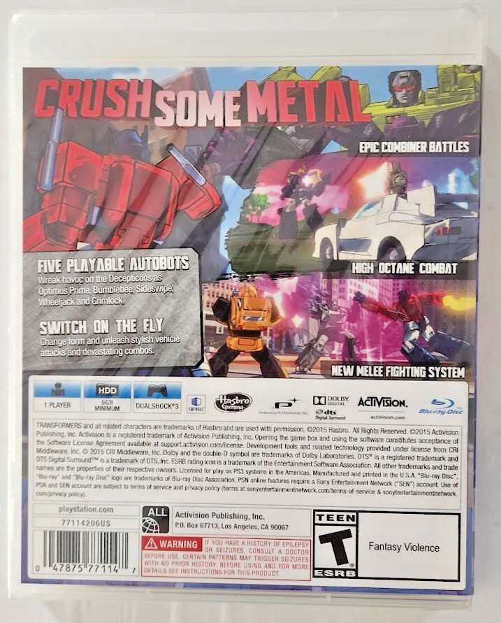 Transformers: Devastation PS3 Brand New Game Special (2015 Hack & Slash)