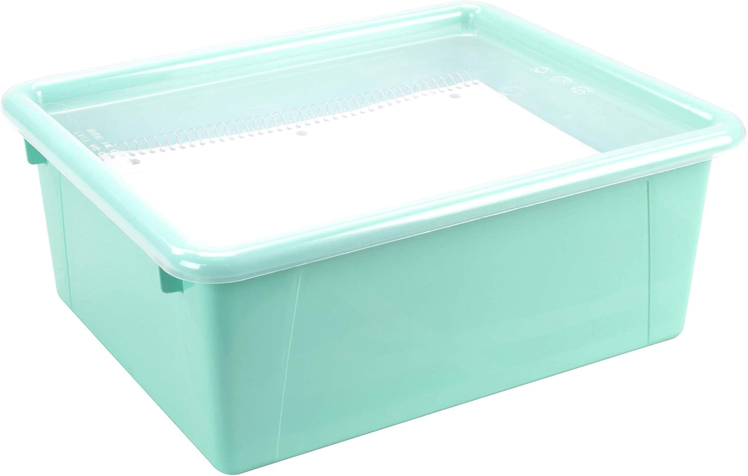 Letter Size Deep Storage Tray – Organizer Bin with Non-Snap Lid for Classroom, O