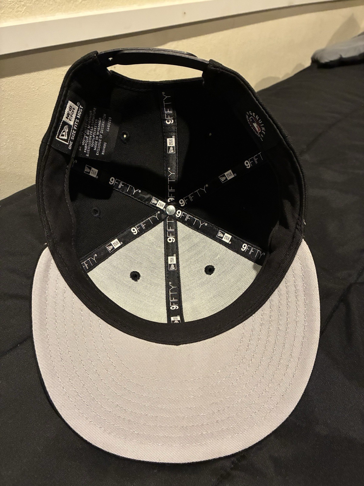 New Era 9FIFTY LA Dodgers Black Gray Snapback Hat Adjustable Cap