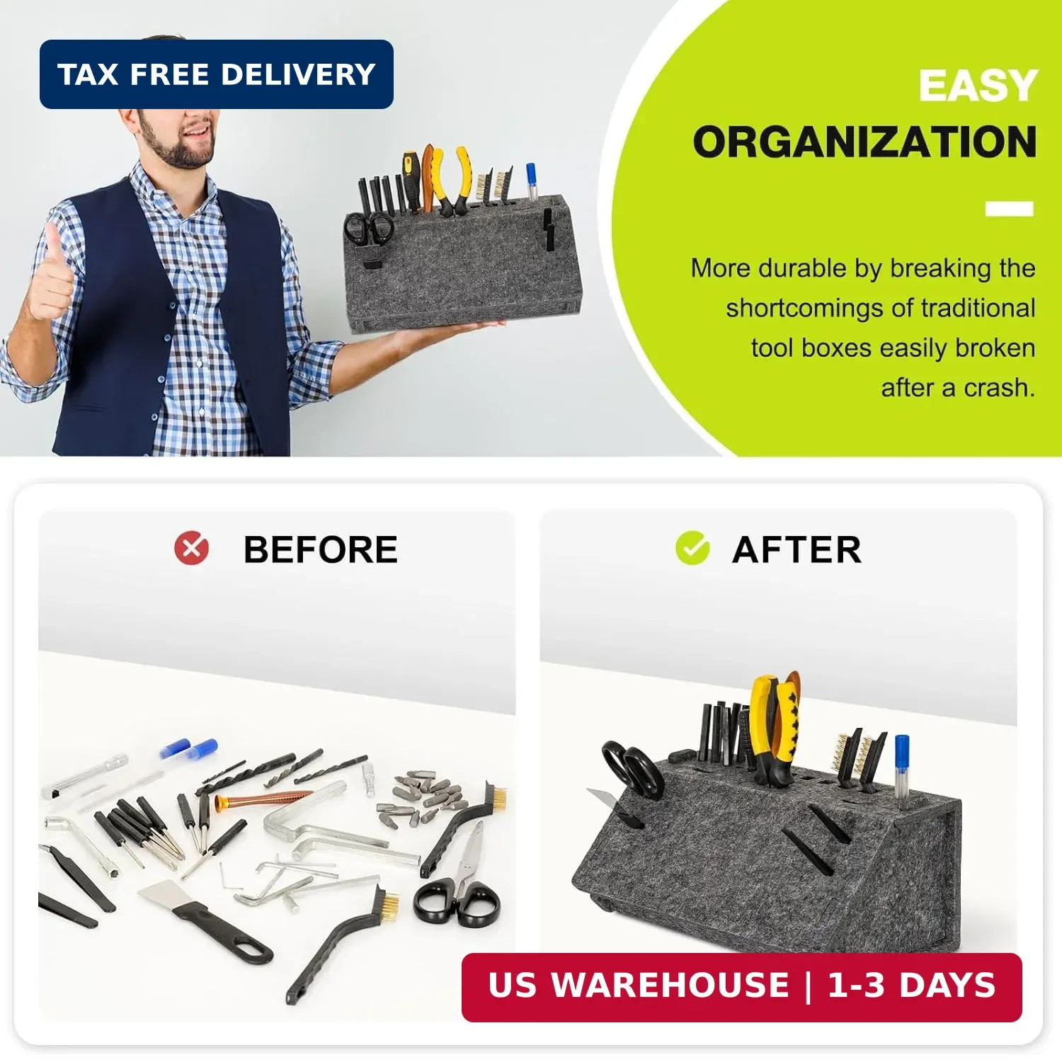 DOLLAR BOSS 3D Printer Tools Storage Box, Desktop Detachable Organizer for 3D Pr