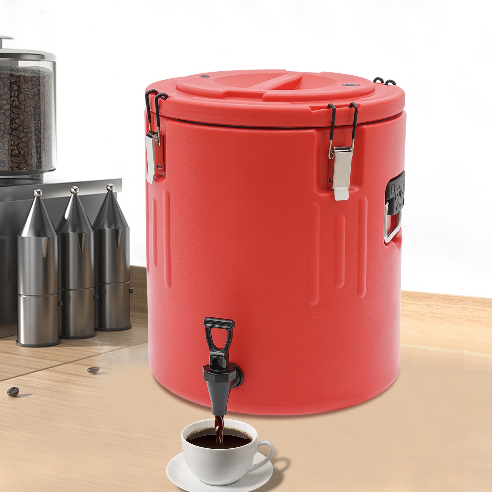 Commercial Insulated Beverage Cooler Insulated Bucket Ice&Hot Drink Dispenser