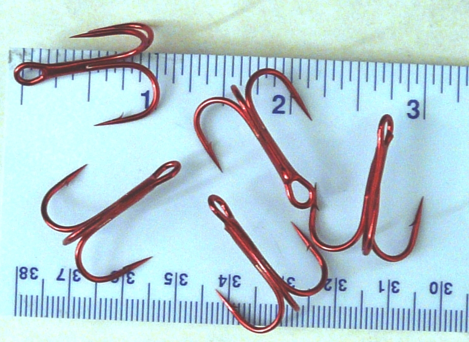 50 Matzuo 300060 Red Treble Fishing Fish Hooks size 2 - 50 hooks