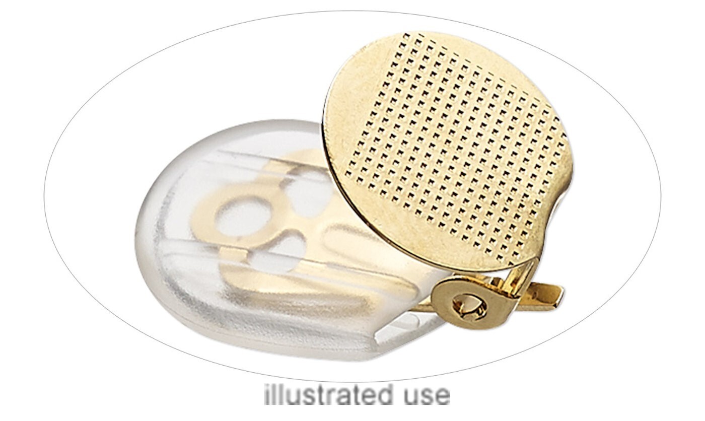 Comfort Pad, Clip-Slip, Clear Soft Plastic 13.5x12mm for Clip On Earrings
