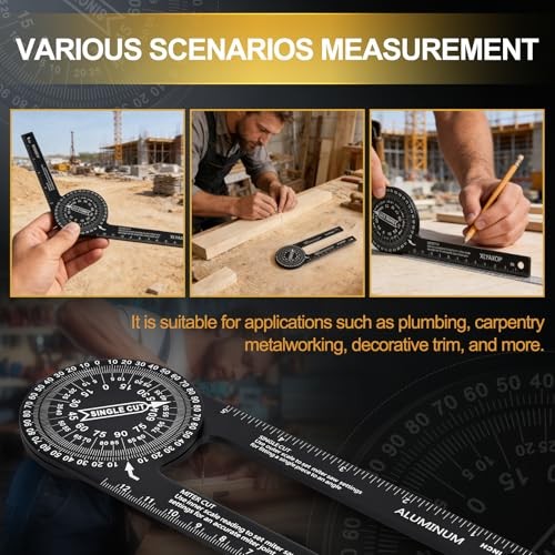 7.3-Inch Aluminum Miter Saw Protractor, Precision Angle Finder for Inside &