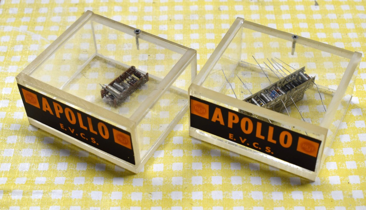 Lot of 2 Apollo E.V.C.S  Acrylic Display Box with Circuit Module Collectable