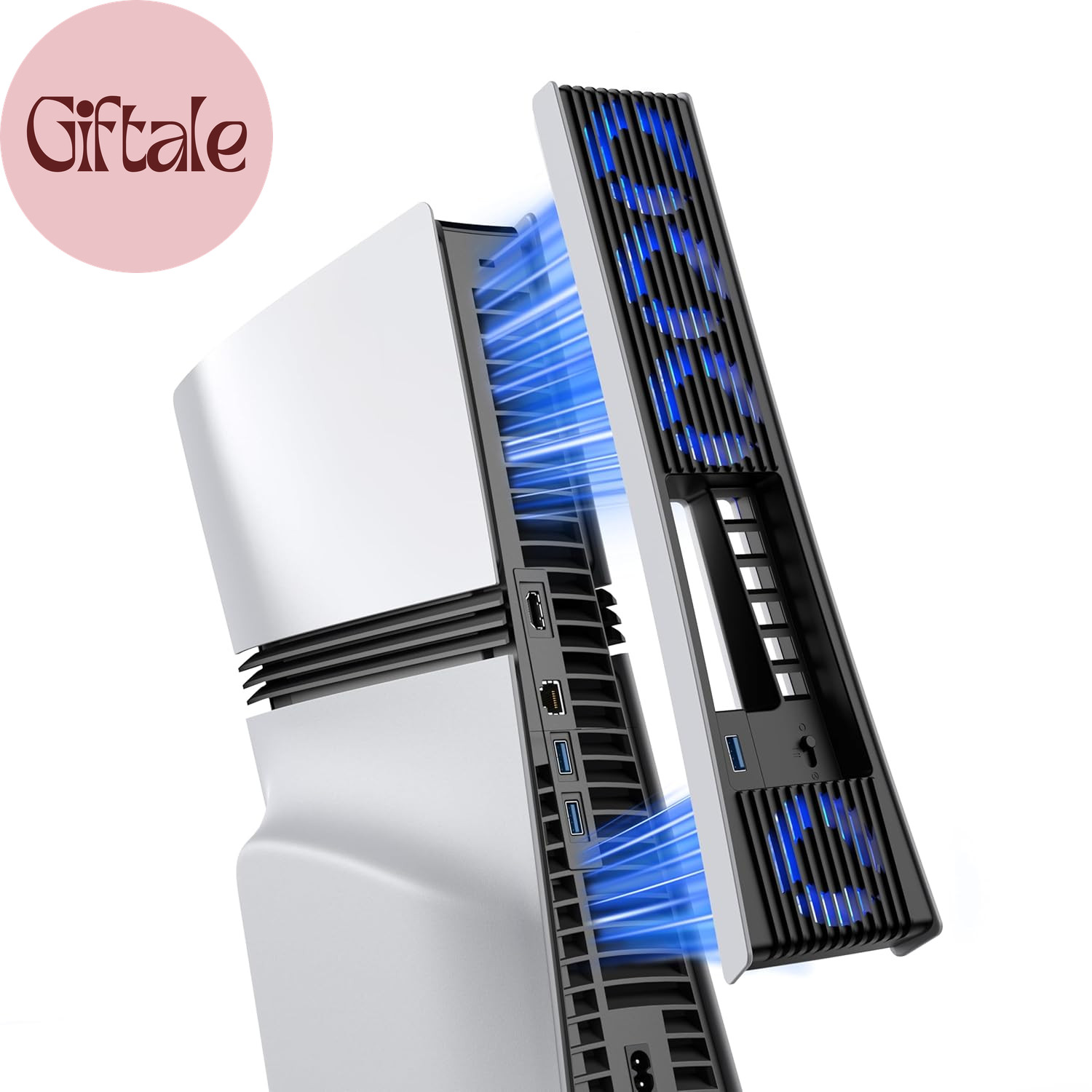 Upgraded Cooling Fan for PS5 Pro with 4 Fans & 36 Blades, Quieter Cooler with Ad