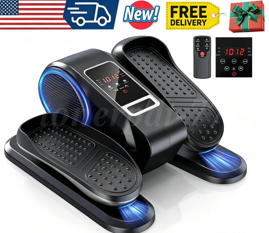 Under Desk Elliptical Machine, Leg Exerciser with 12 Adjustable Speed, Black