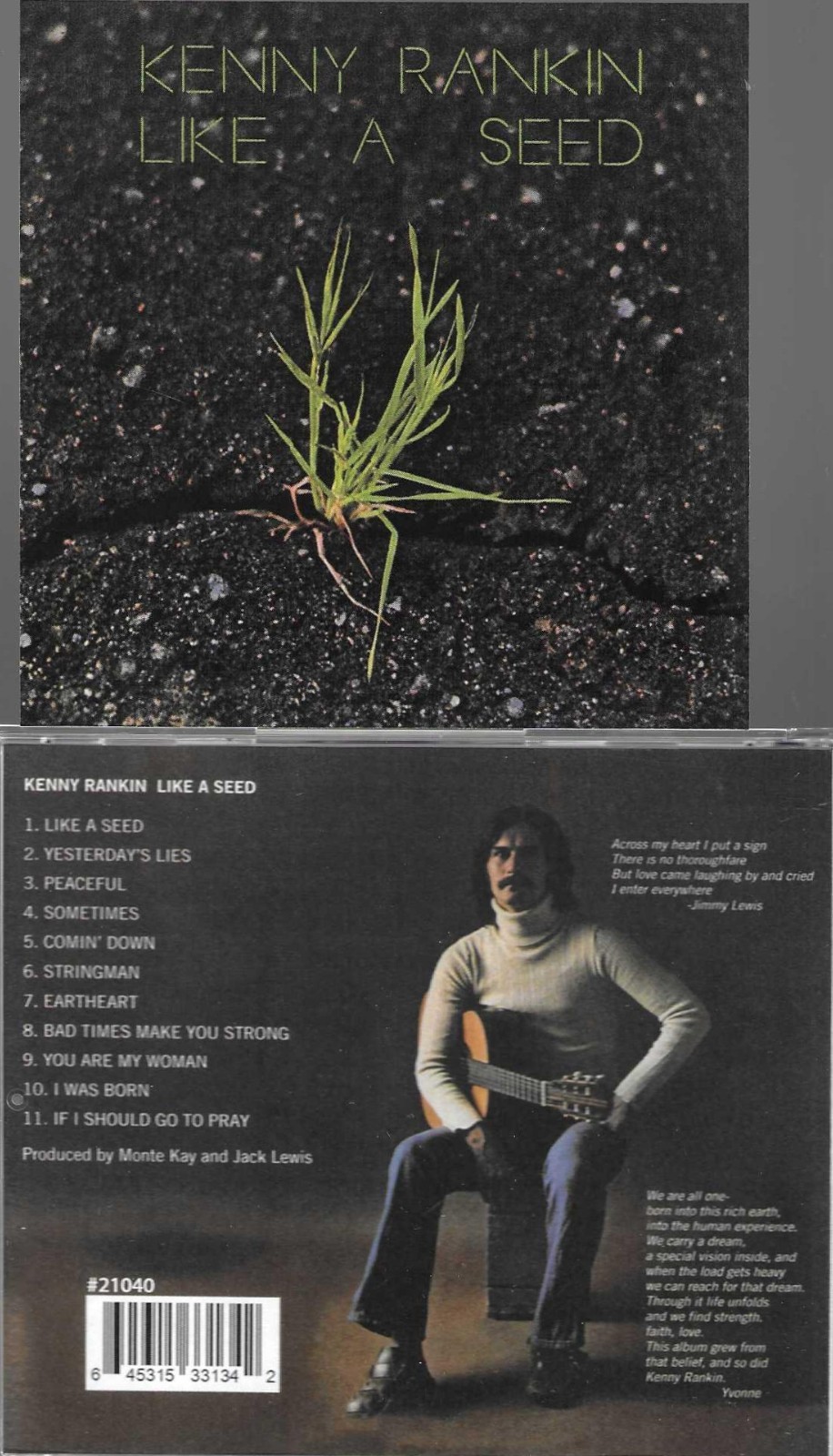KENNY RANKIN LIKE A SEED-IMPORT CD NEW SEALED