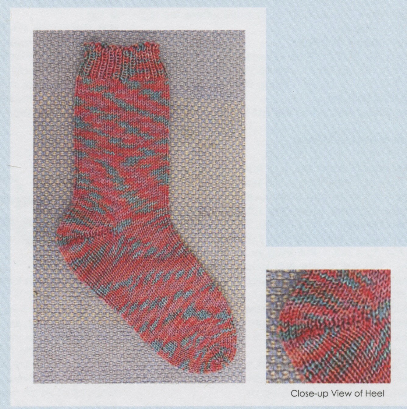 Lisa Knits Knitting Pattern SK-027 - Boomerang Sock - Toe-Up - Socks 5 sizes