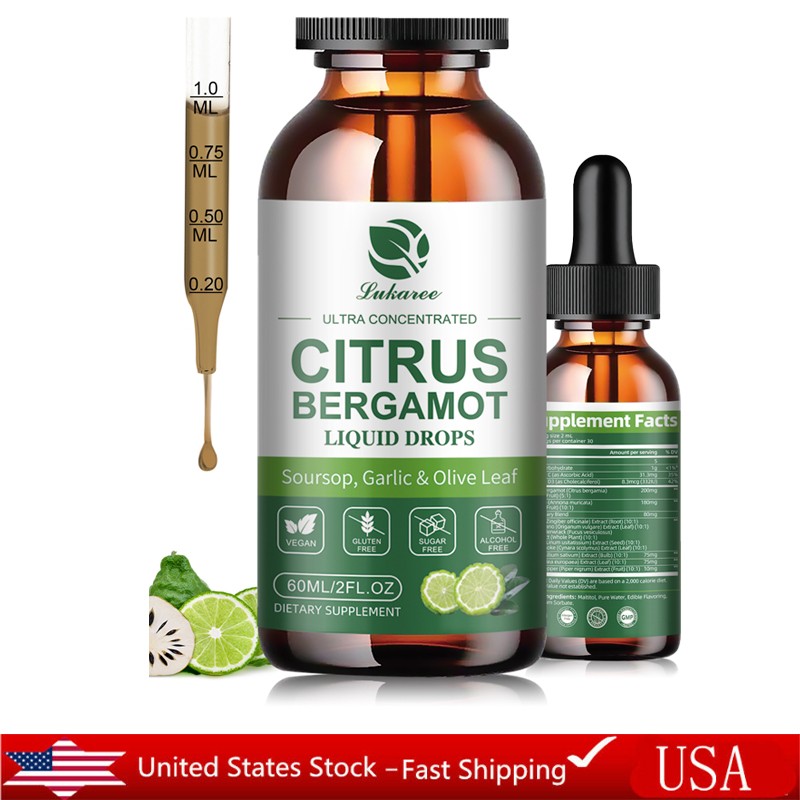 1000mg Citrus Bergamot Liquid Drops - High Absorption - Cholesterol Lo...