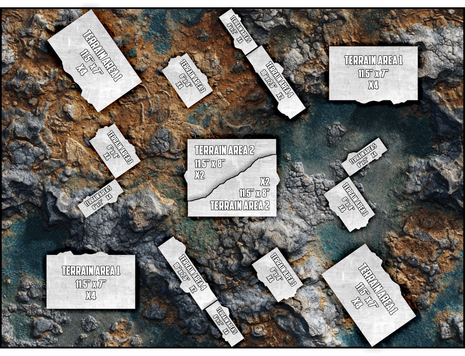 Terrain Area Footprints - Flux - Compatible w/ Warhammer 40K 11th Ed