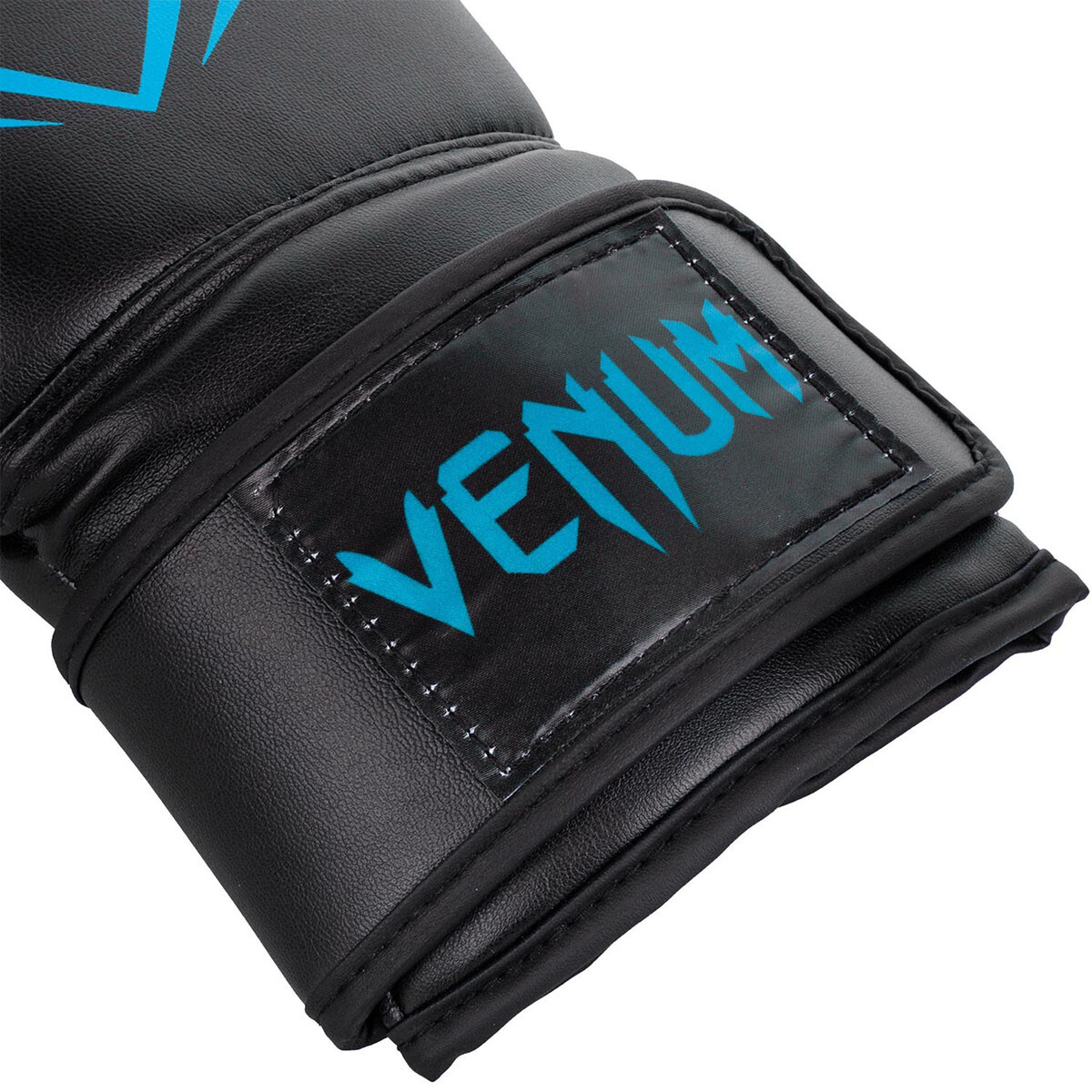 Venum Contender Hook and Loop Training Boxing Gloves - Black/Cyan