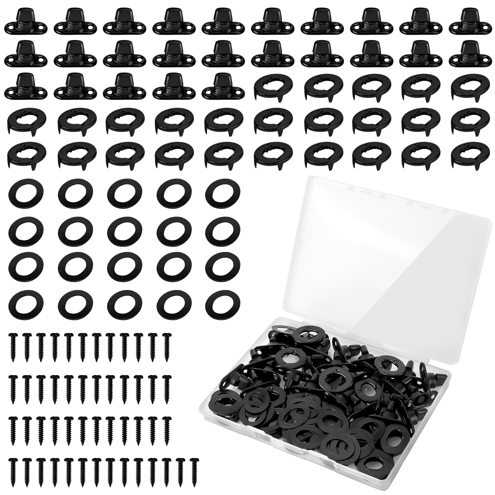 25 Sets Marine Grade Twist Lock Fasteners Rust-Proof Coating Turn Button Eyel...