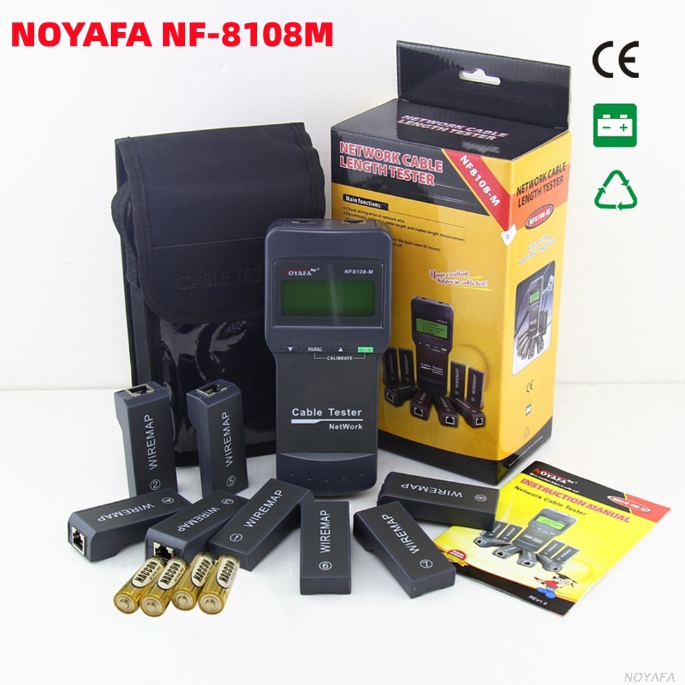 NOYAFA NF-8108M RJ45 NetWork Lan Cable Tester Wire length Tester 8 Remote Units