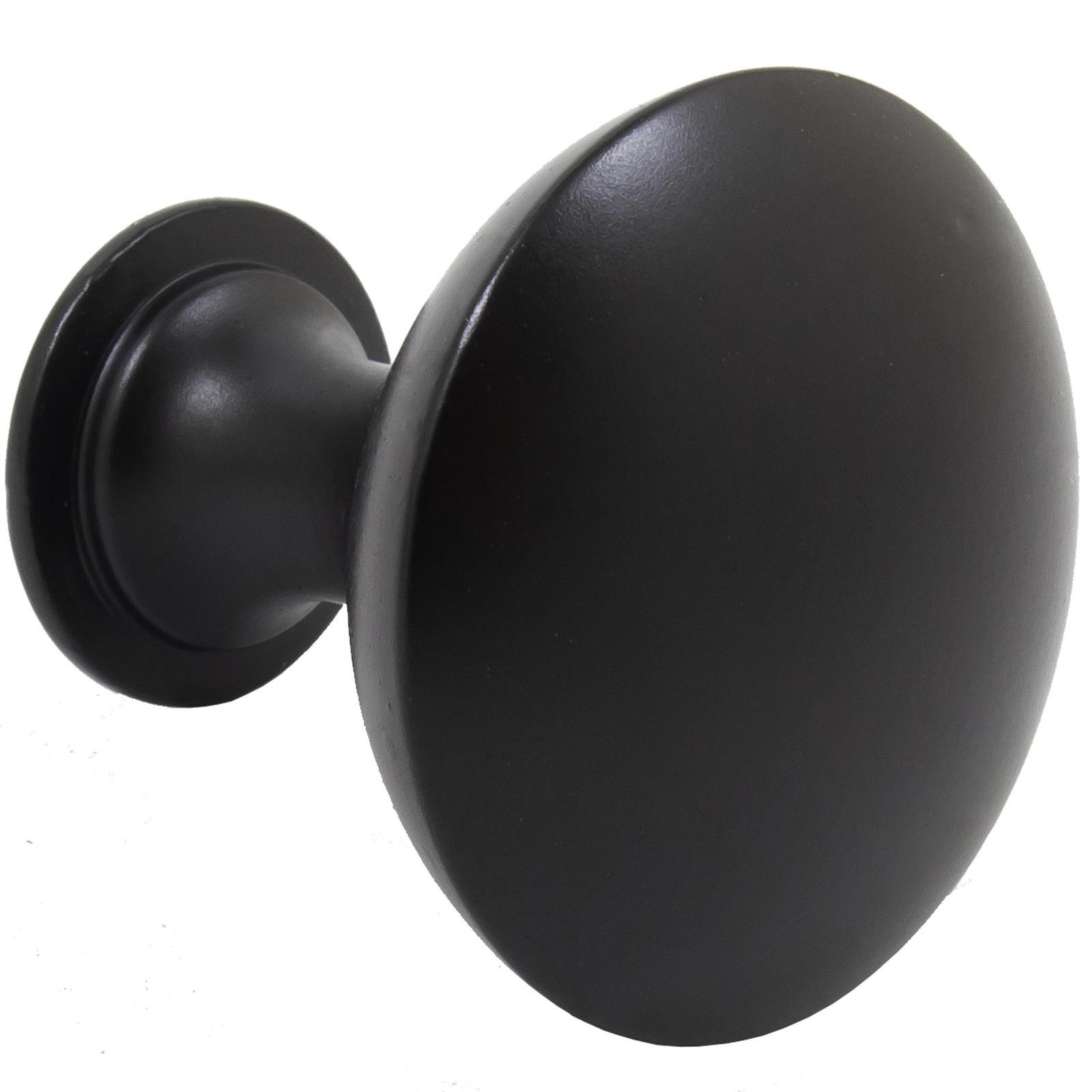 Classic Cabinet Knob, 1-1/8 Inches, Matte Black by Stone Harbor Hardware