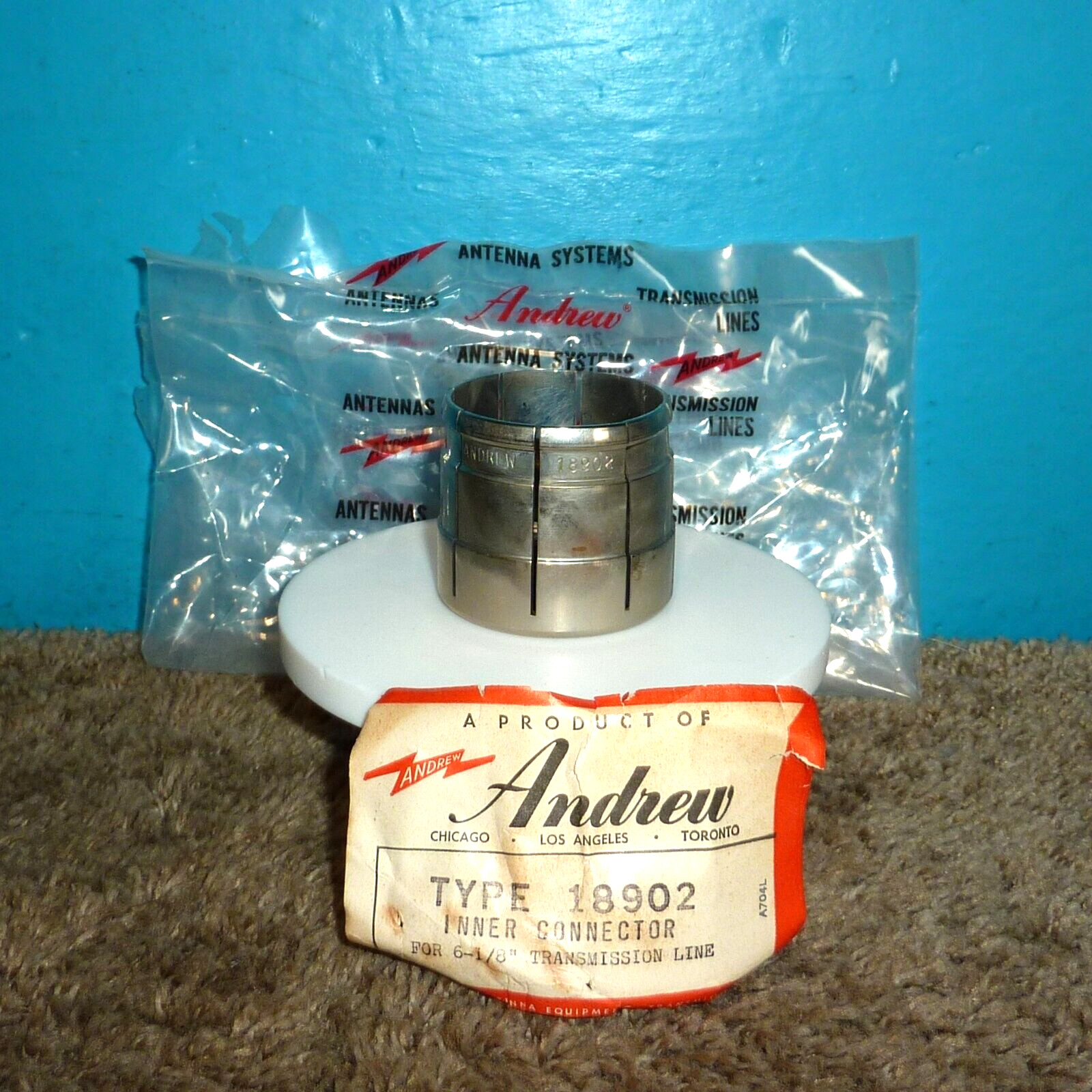 Andrew Antenna Systems Type 18902 Inner Connector 6-1/8in Transmission Line NOS
