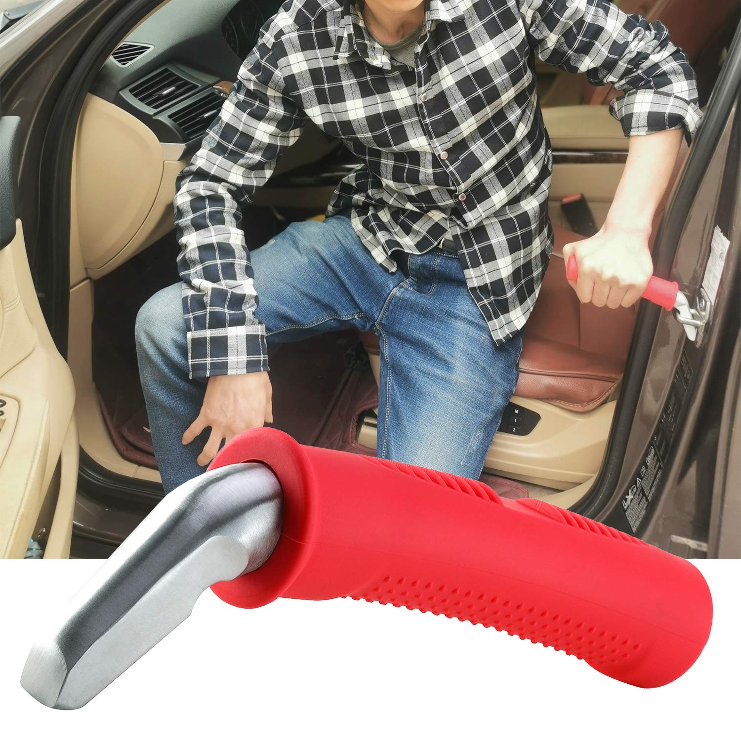Valorcielo Car Door Handle for Elderly, 300 lb Support, Red 1 Pack | Auto cane p
