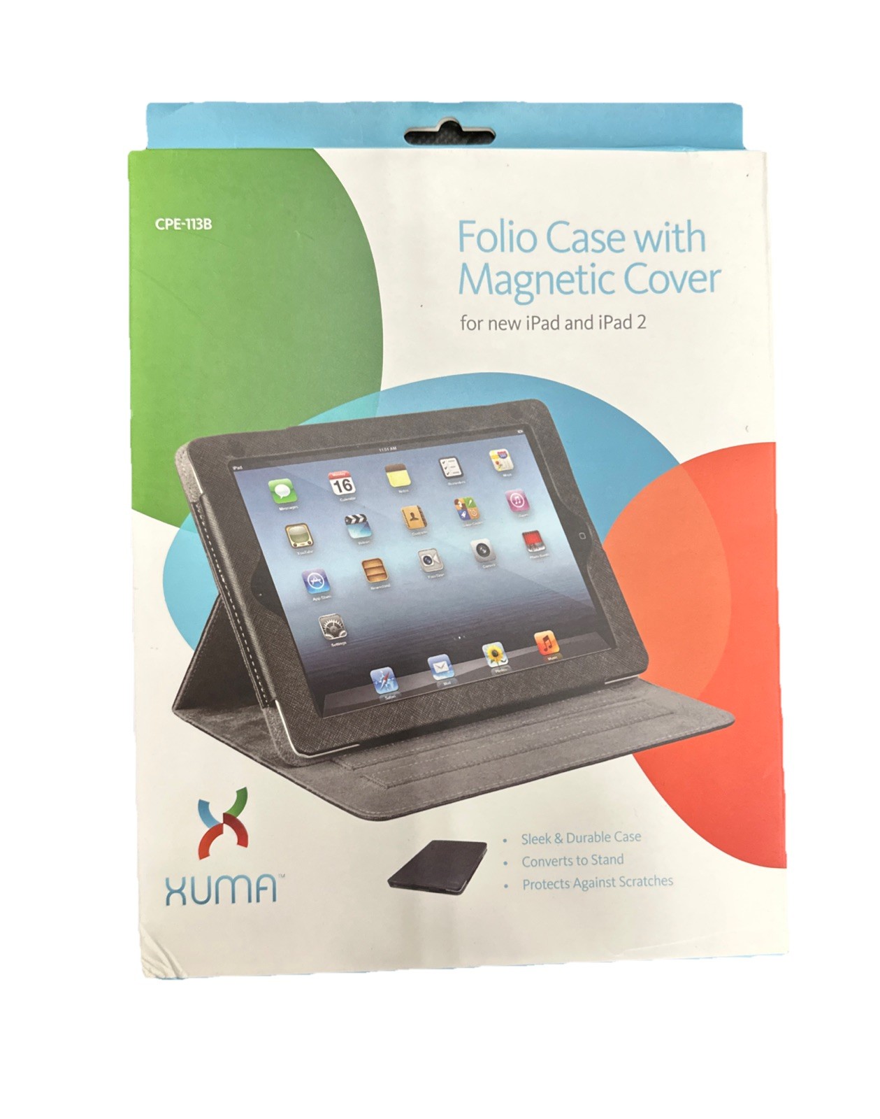 XUMA IPad 1 And IPad 2 Folio Case With Magnetic Cover. NEW SEALED!!!