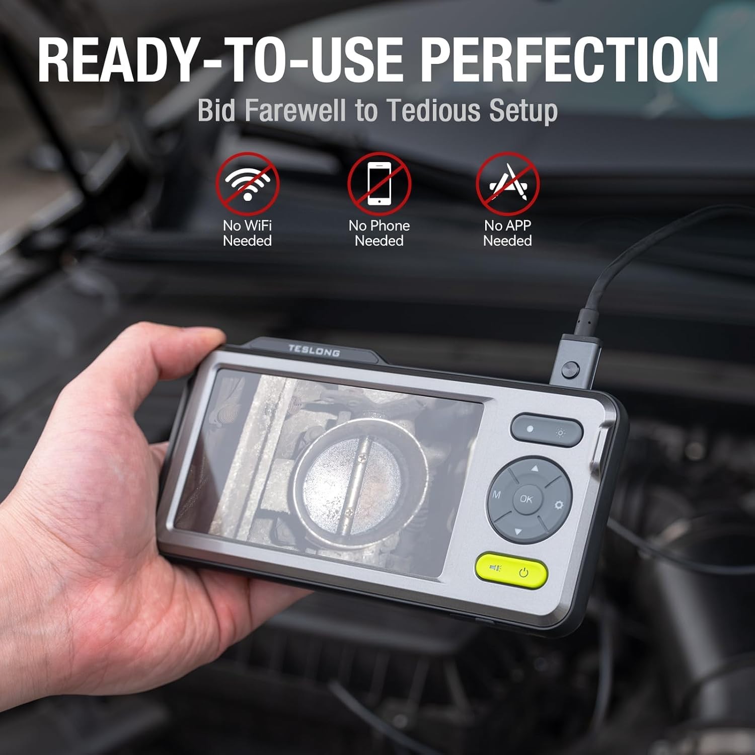 5mm Dual Lens Borescope Inspection Camera 5" IPS Screen Video Scope Camera 5FT