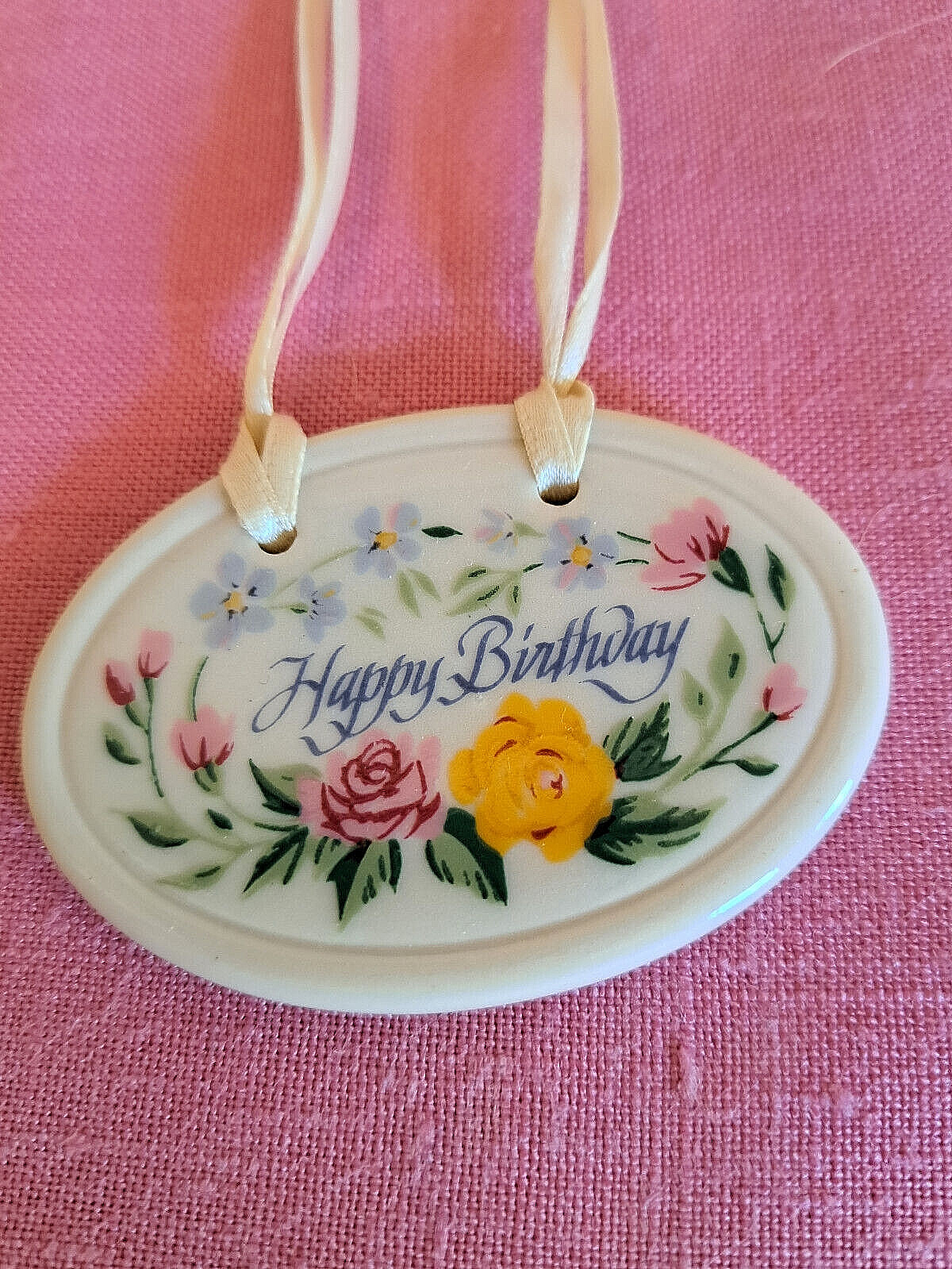 Longaberger “Happy Birthday” Ceramic Tie-On