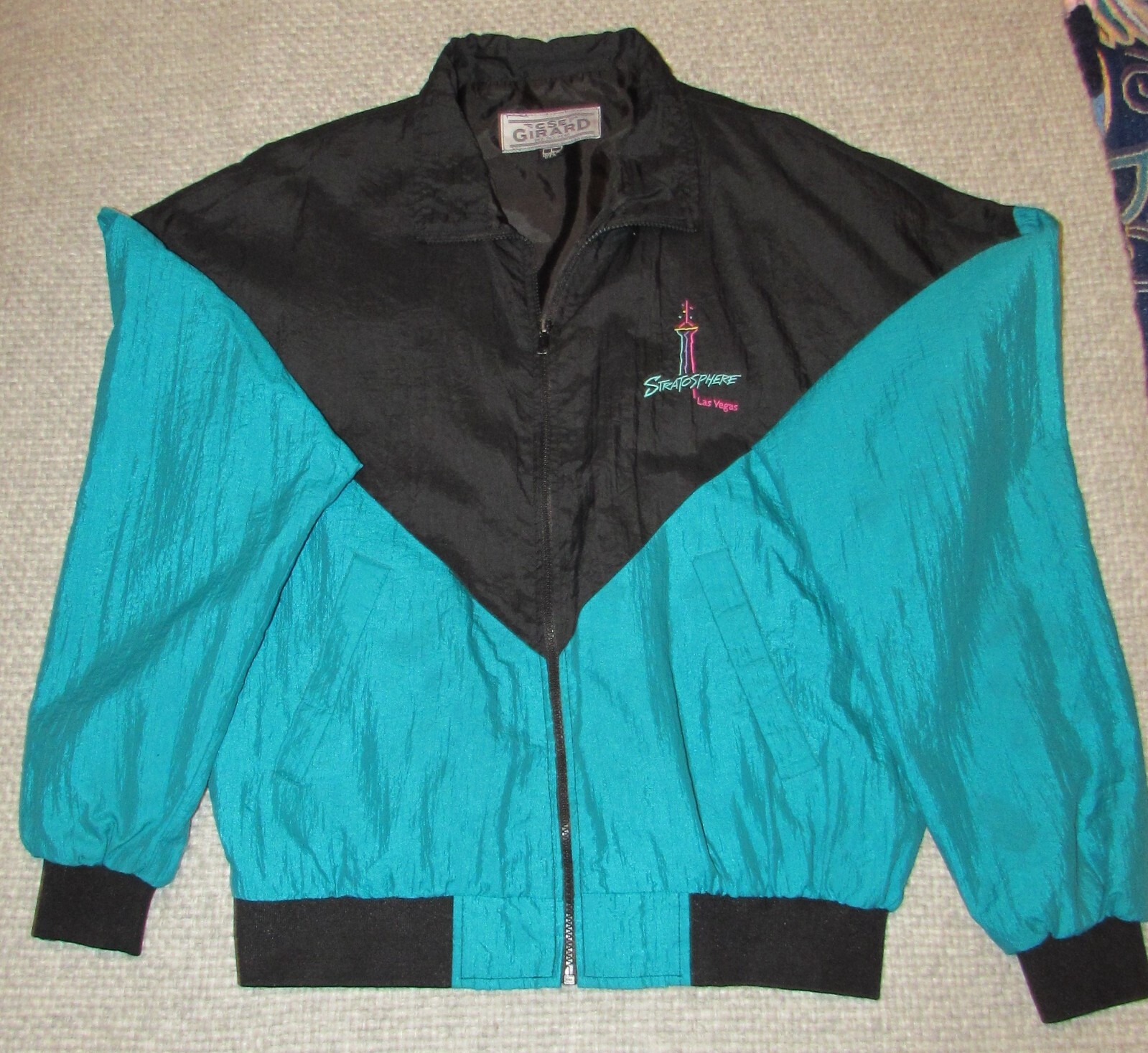 Stratosphere Las Vegas Vintage Girard Embroidered 2 Pocket Full Zip Jacket Lrg
