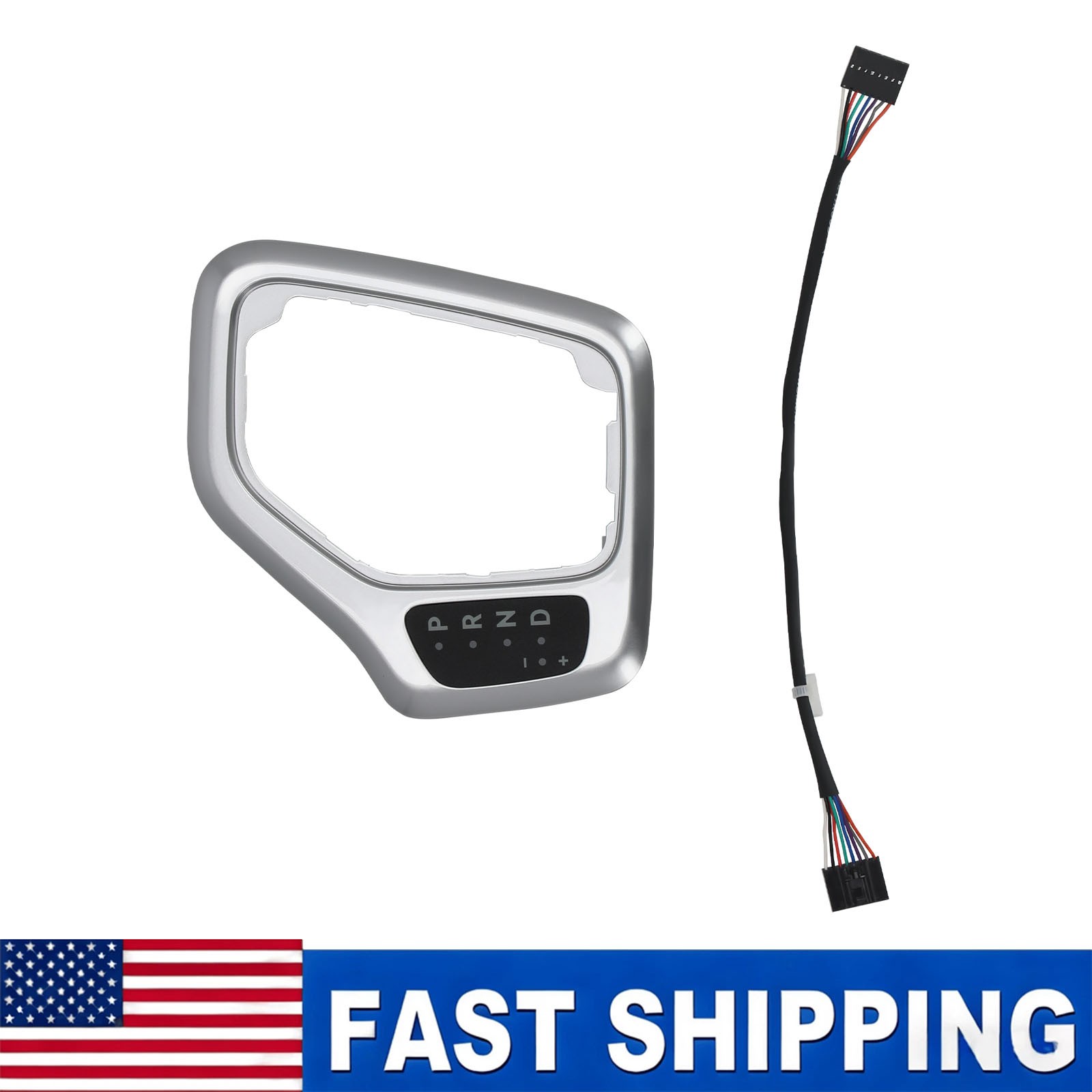 Shifter Bezel with Harness for Jeep Cherokee Replace 2014-2018 5YD27XSAAA Silver
