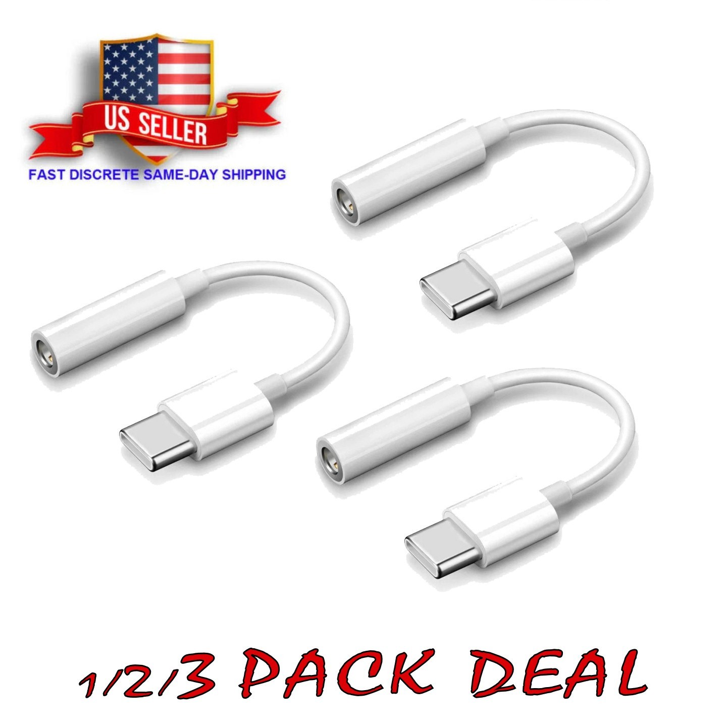 USB-C Type C to 3.5mm AUX Headphone Jack Adapter For iPhone 16/17/Android Phone
