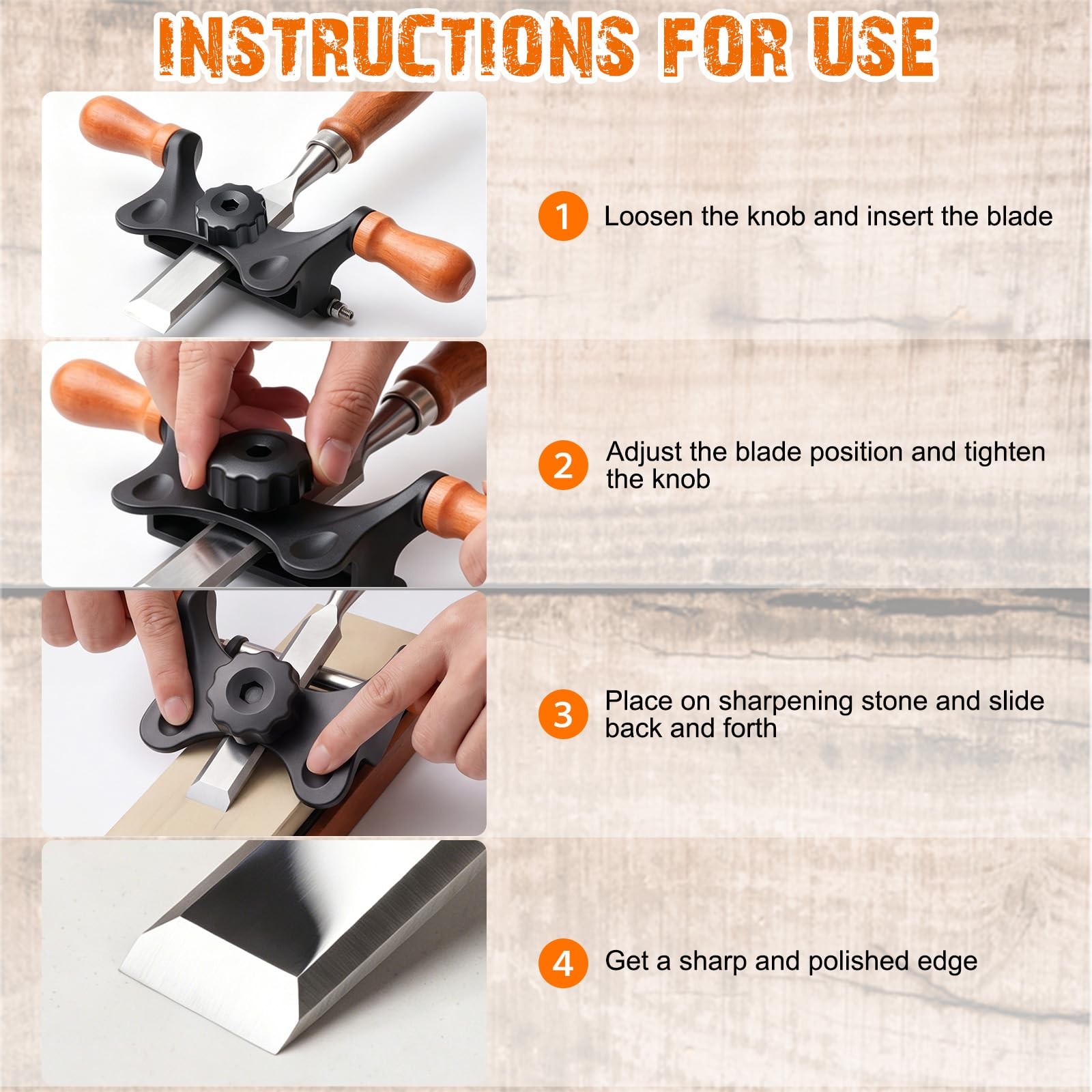 Ergonomic Honing Guide Sharpening Jig, Labor-saving Chisel & Plane Blade Hold...