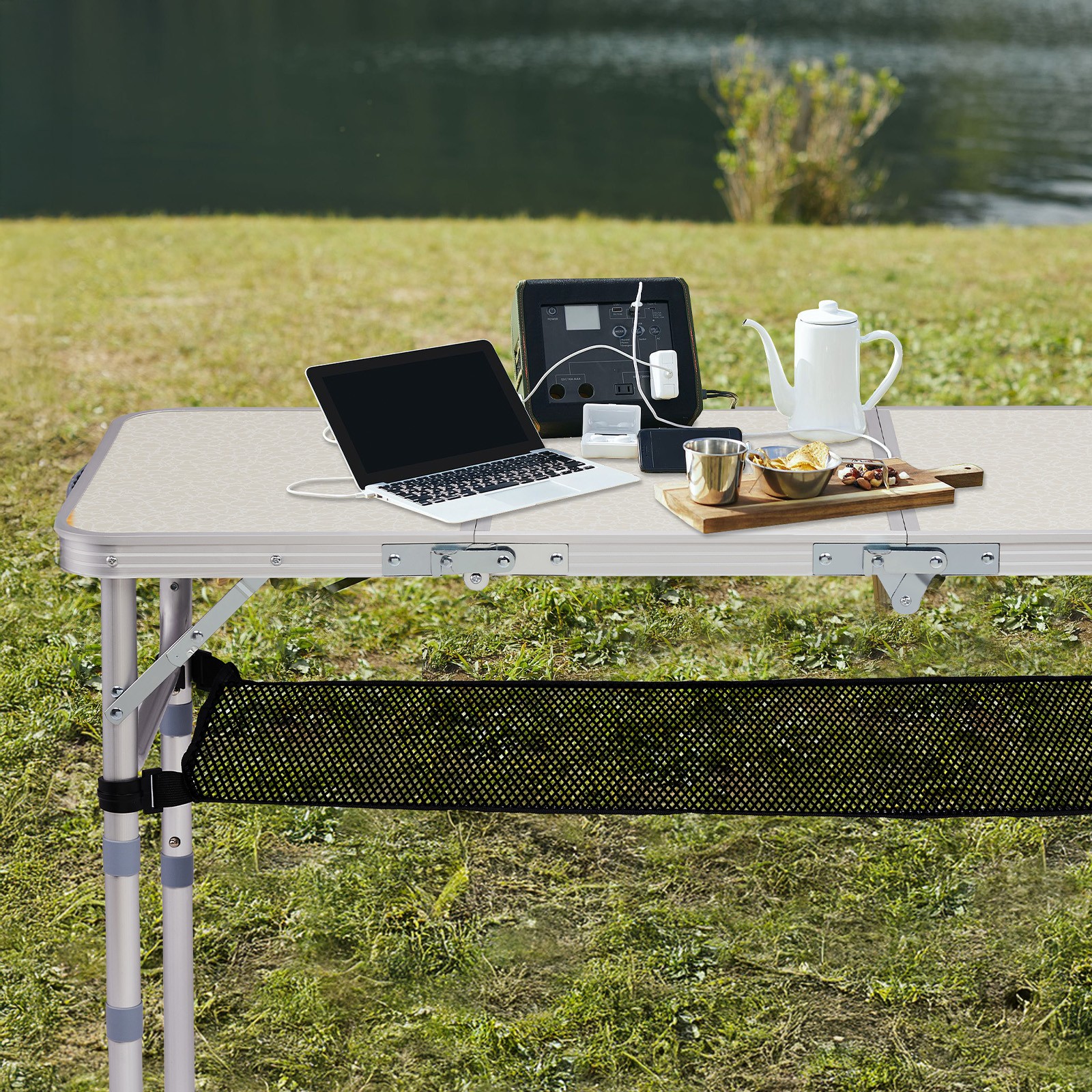 Outdoor Folding Camping Table 3ft Portable Pinic Table with 3 Adjustable Height